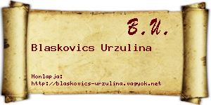 Blaskovics Urzulina névjegykártya